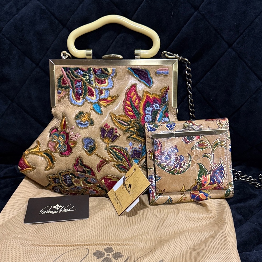 Patricia Nash French Tapestry Multicolor Embroidered Clutch